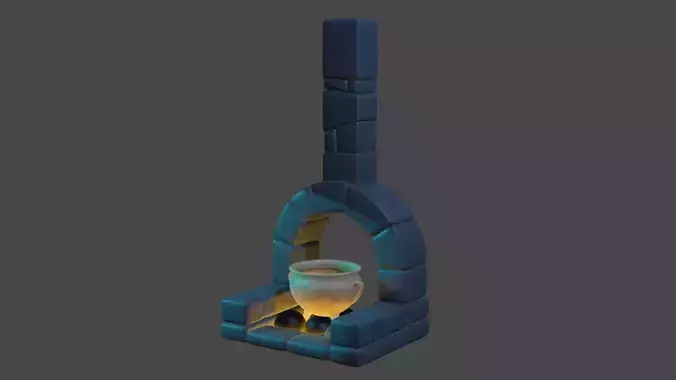 Fireplace with kettle