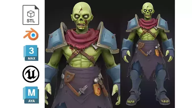 Stylized Armored Zombie Warrior