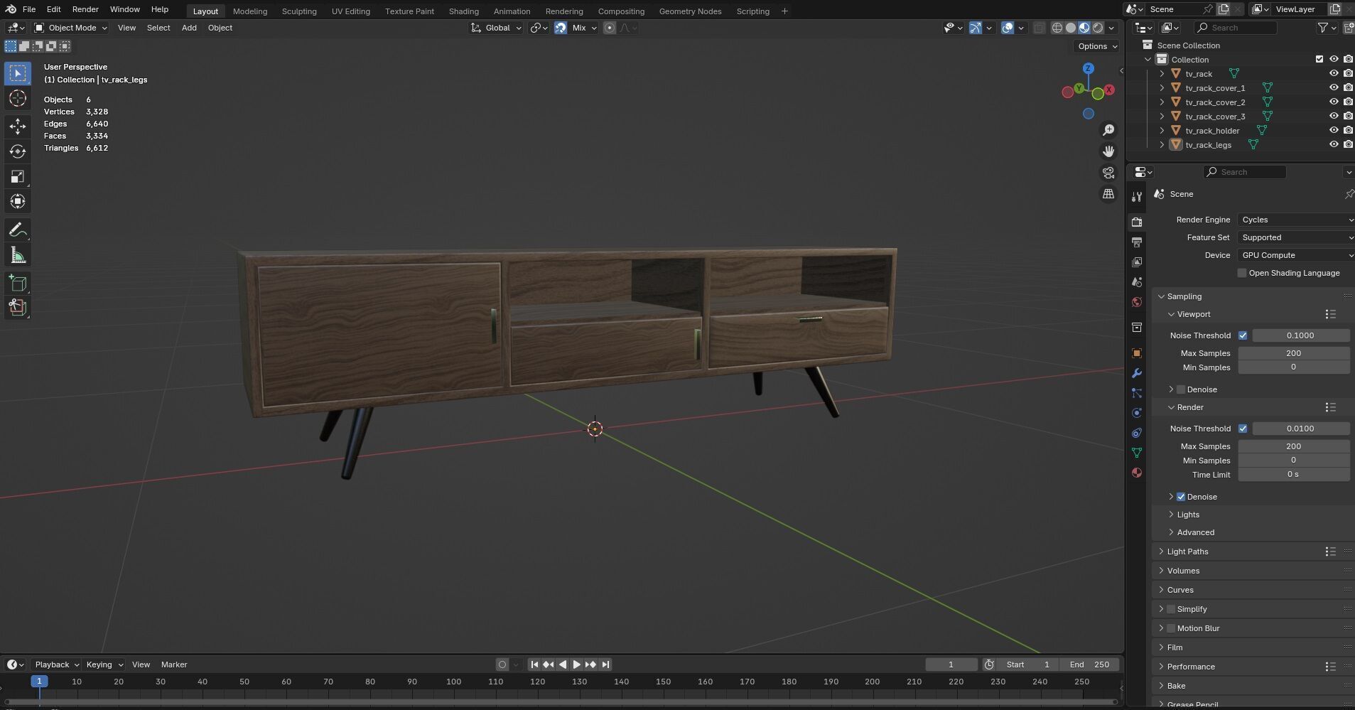 TV Rack CG6 3D model_13