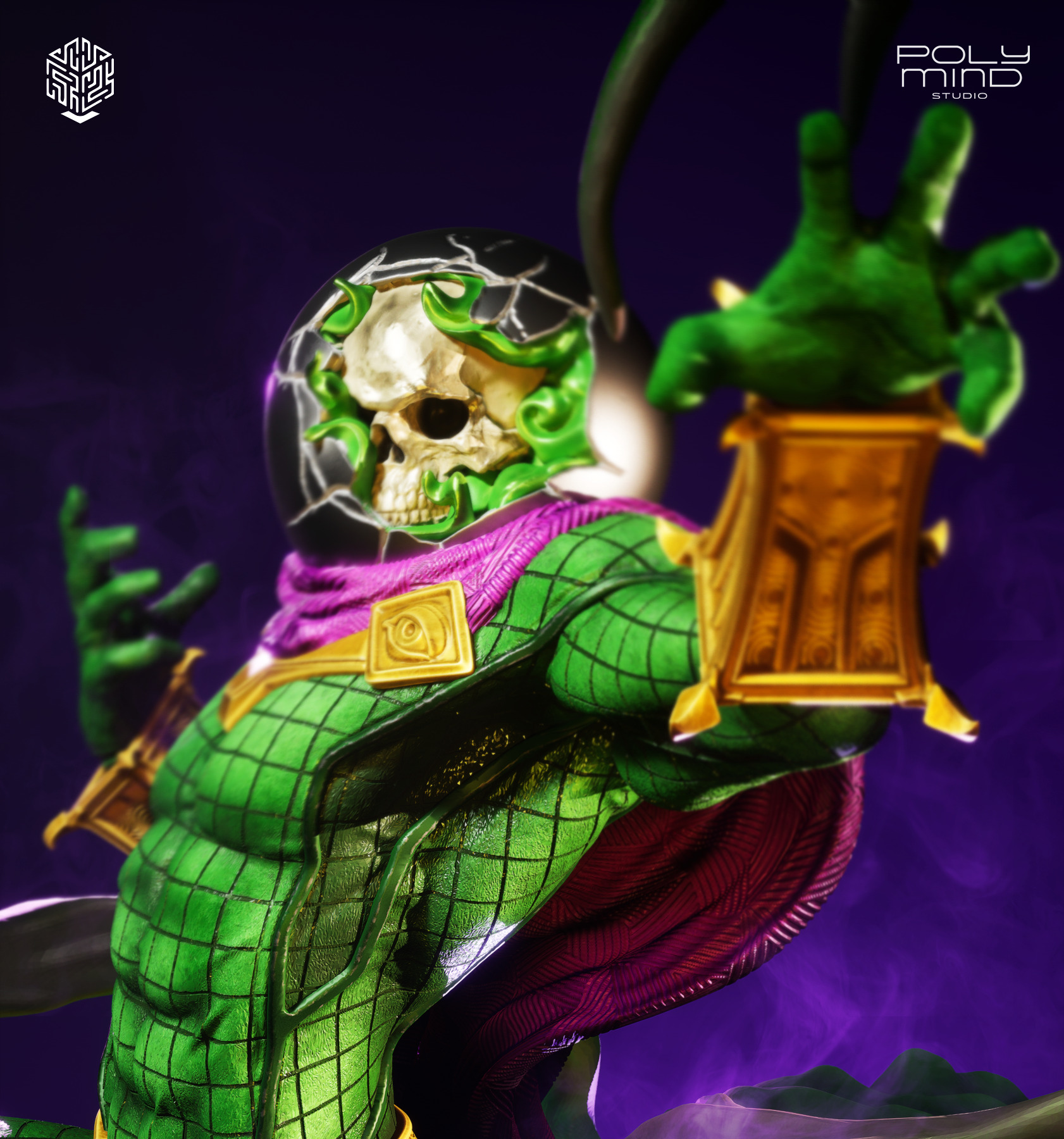 Mysterio statue 3D print model_3