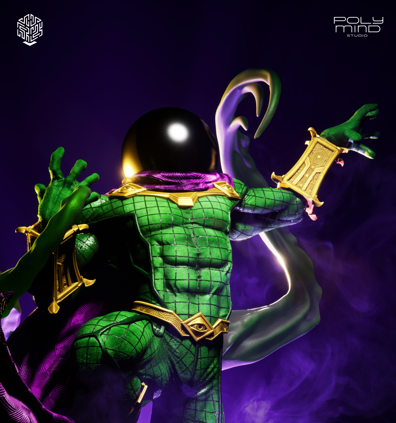 Mysterio statue 3D print model_4