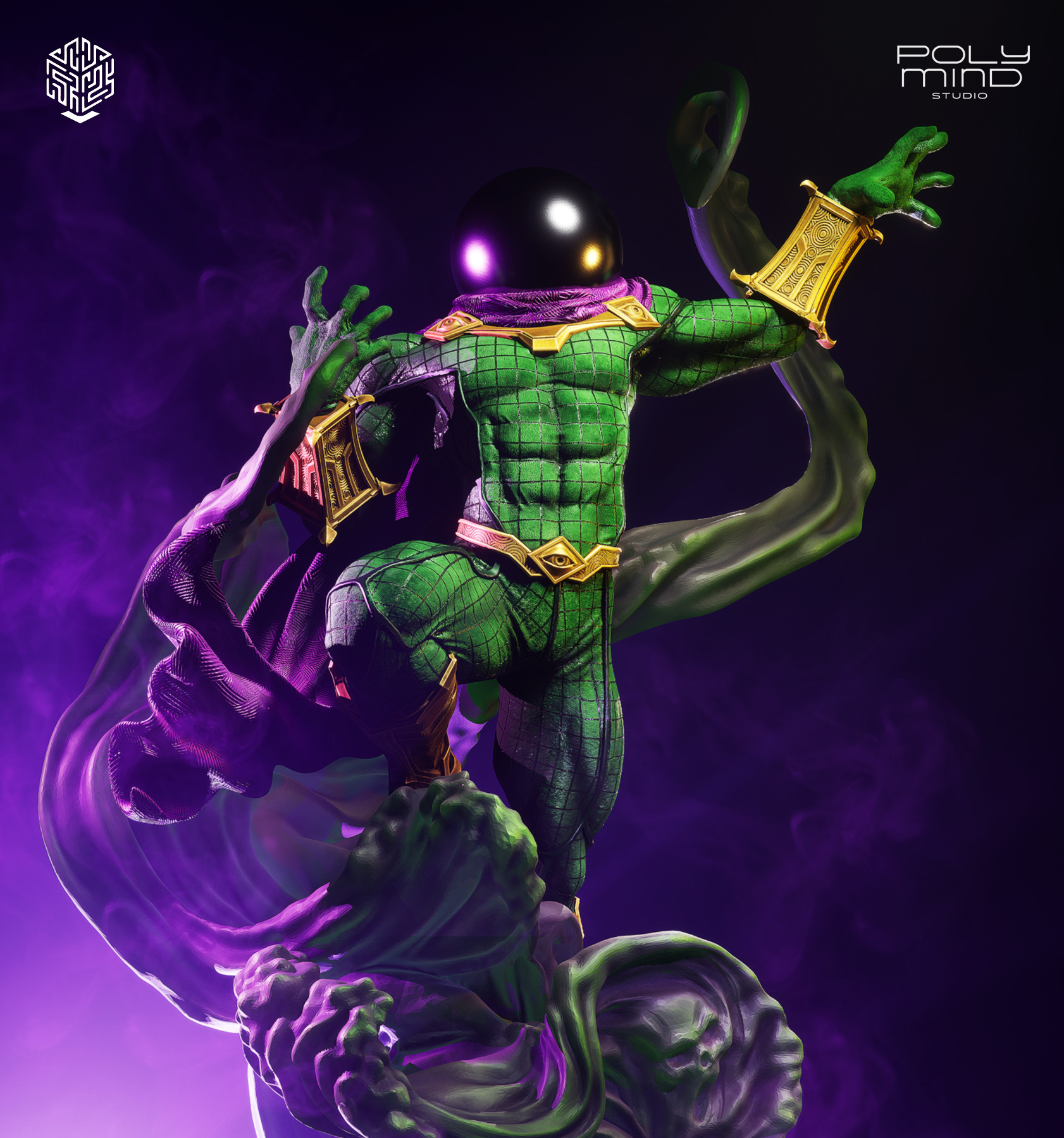 Mysterio statue 3D print model_1