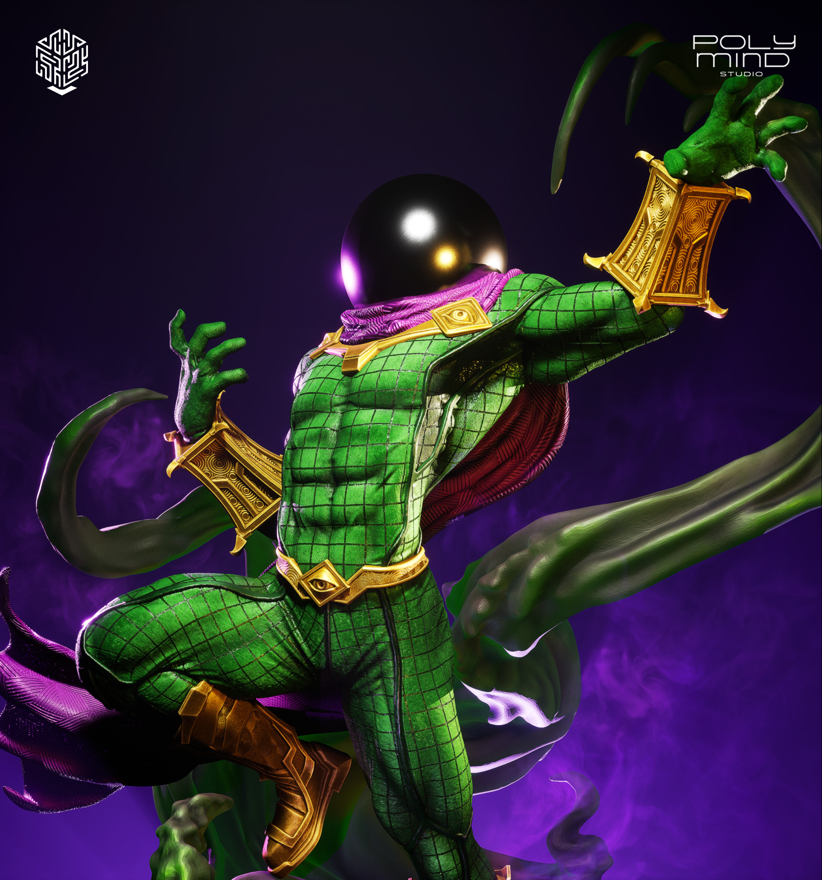 Mysterio statue 3D print model_2