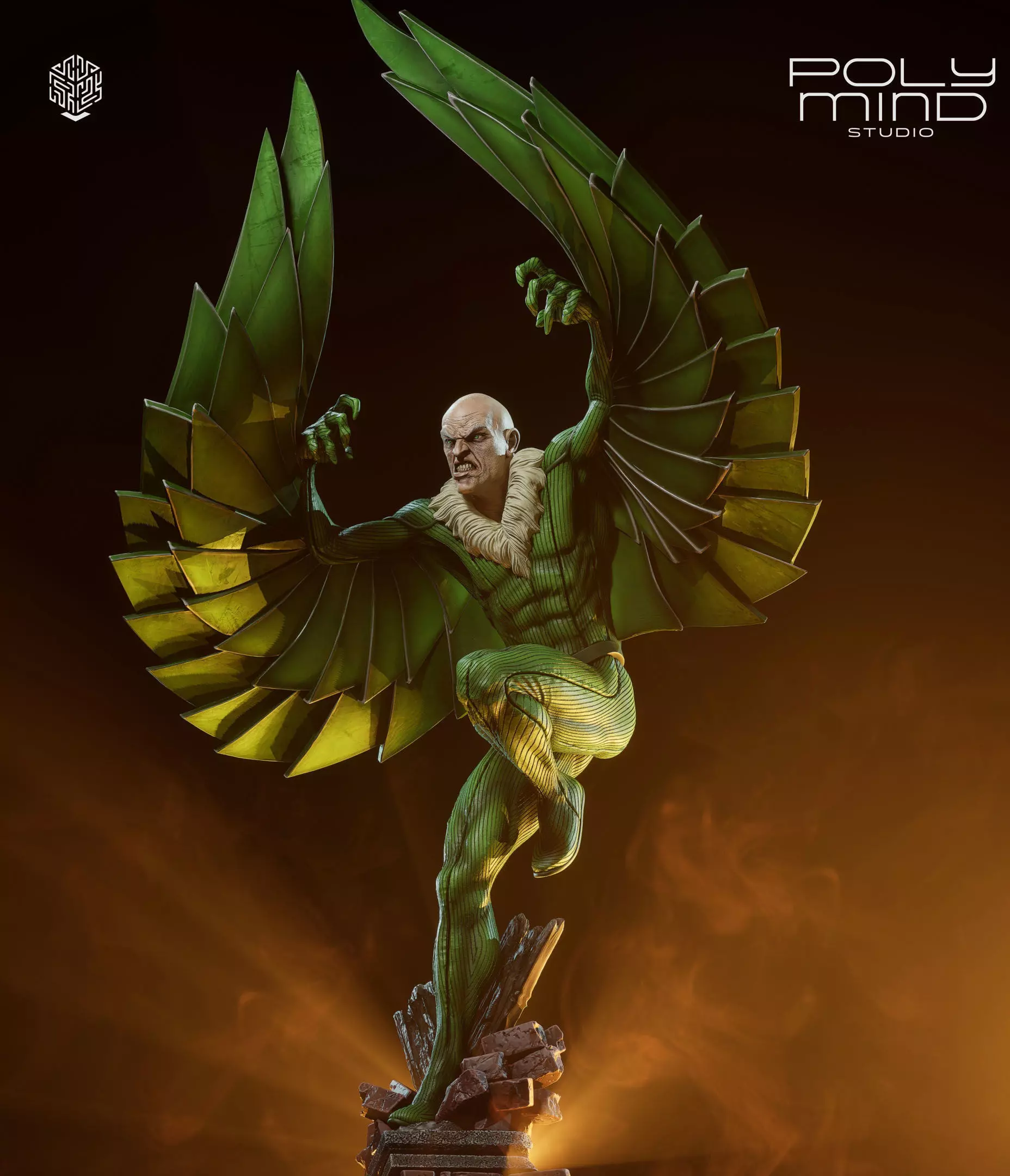 Vulture statue 3D print model_0