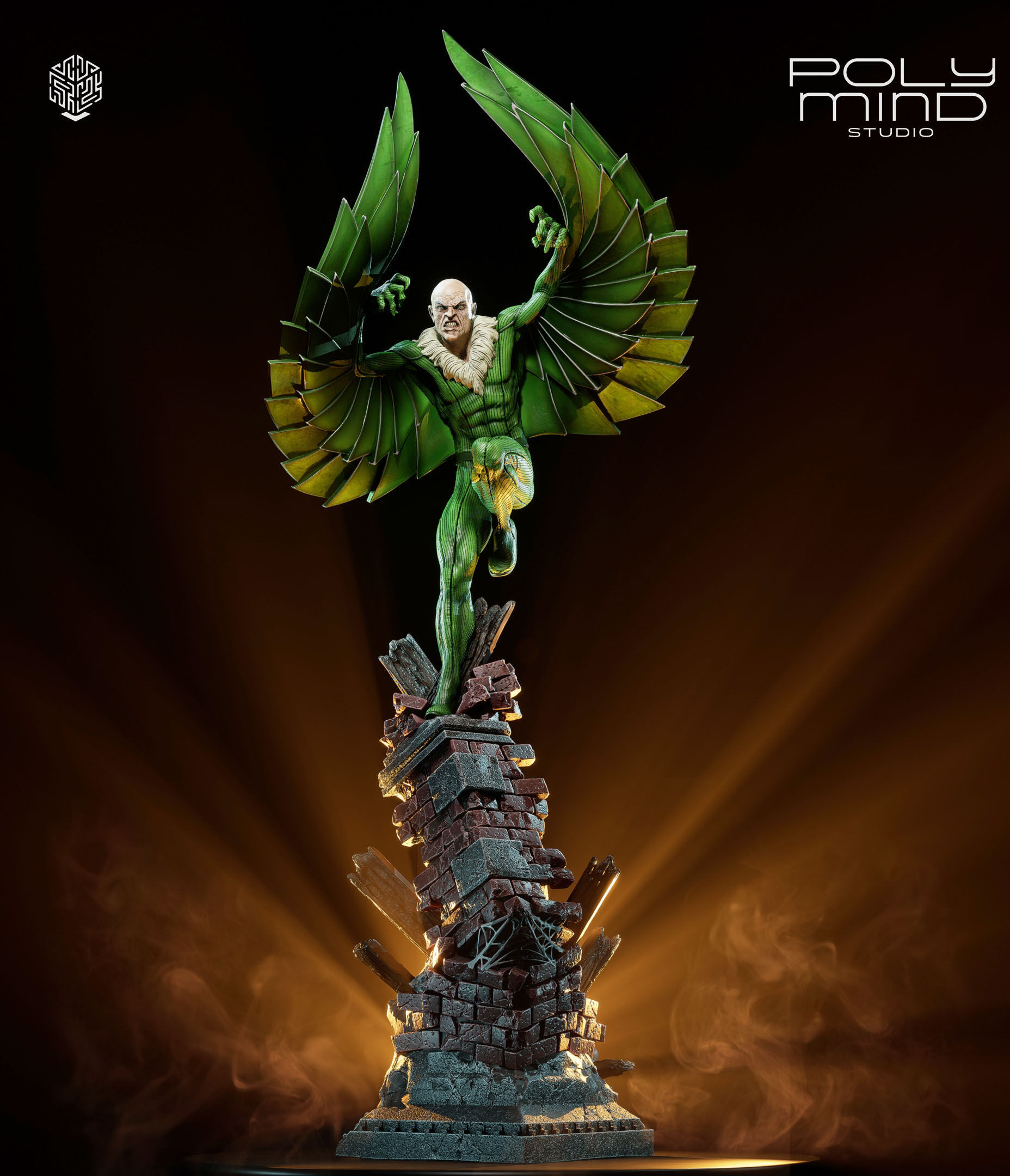 Vulture statue 3D print model_2