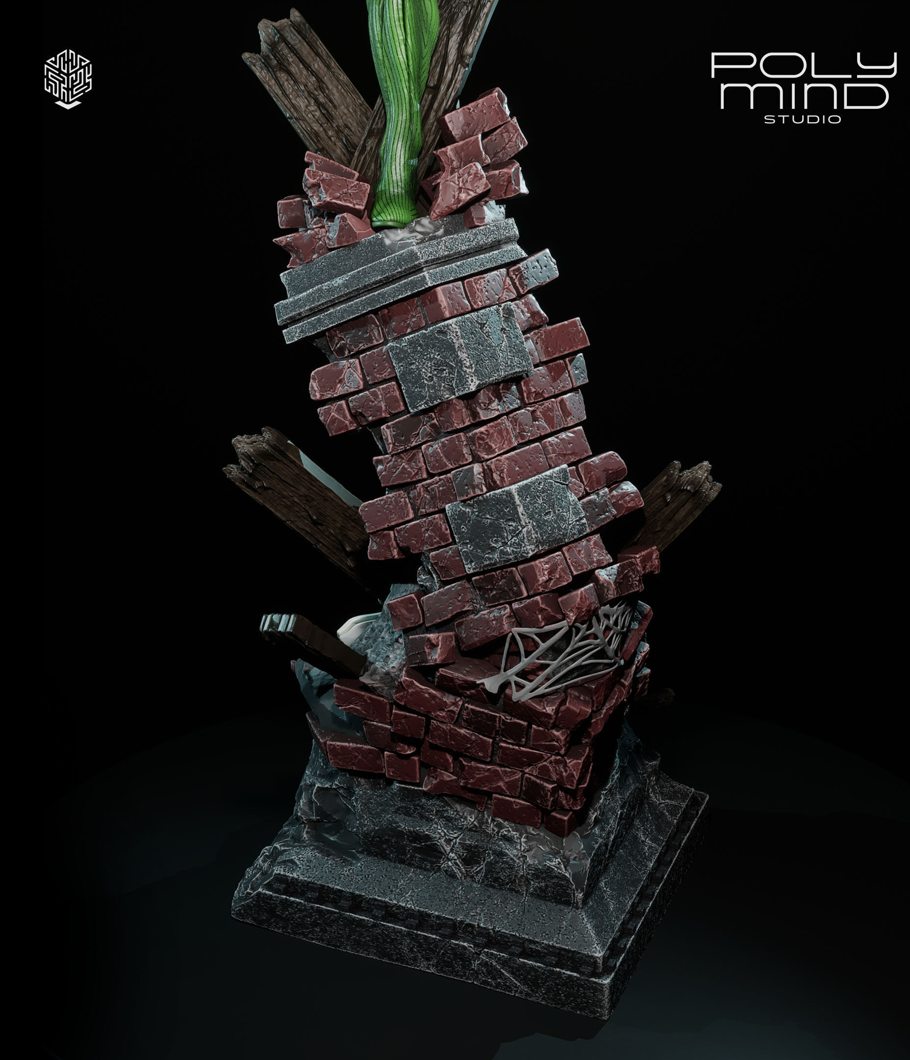 Vulture statue 3D print model_3