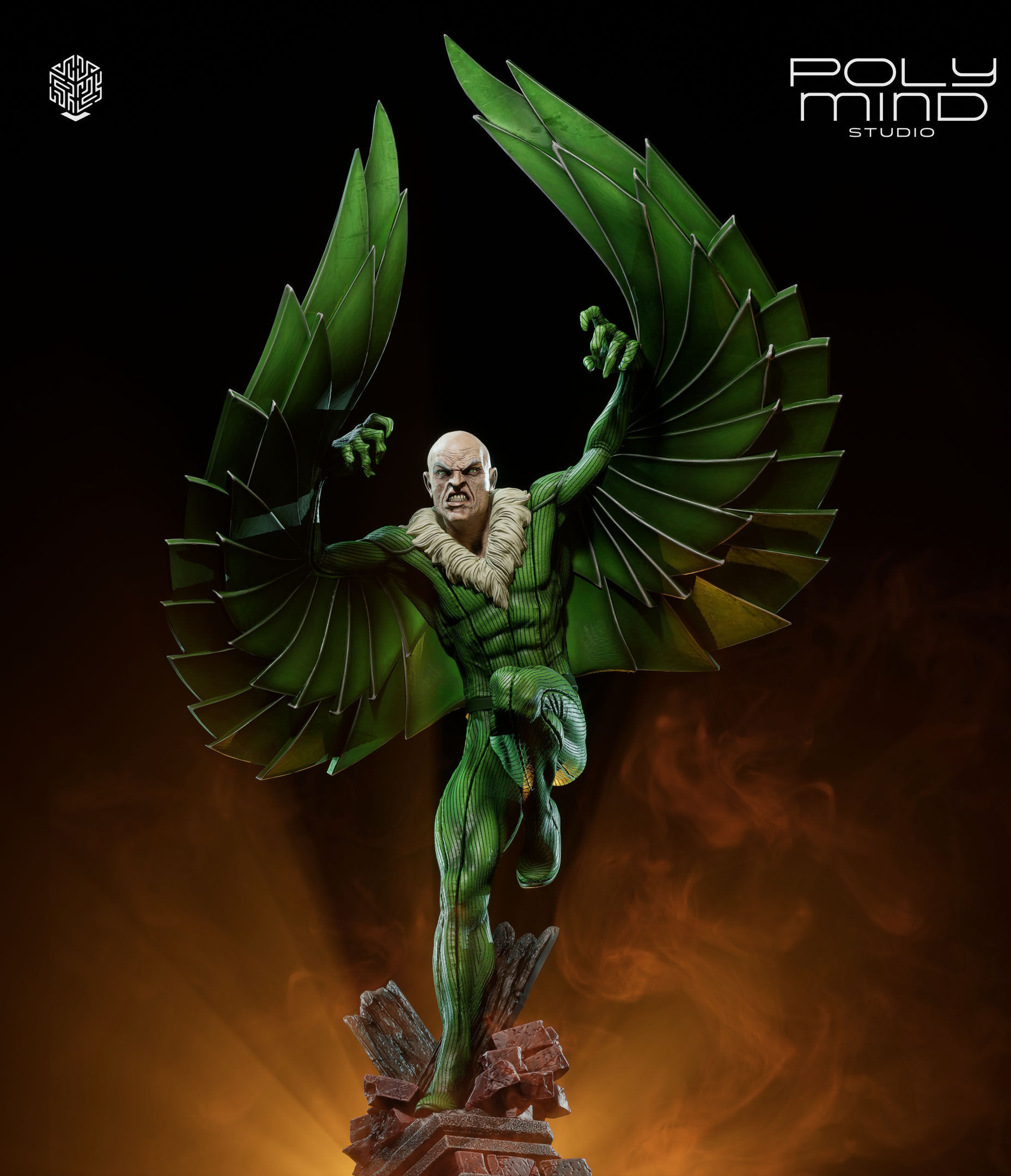 Vulture statue 3D print model_1