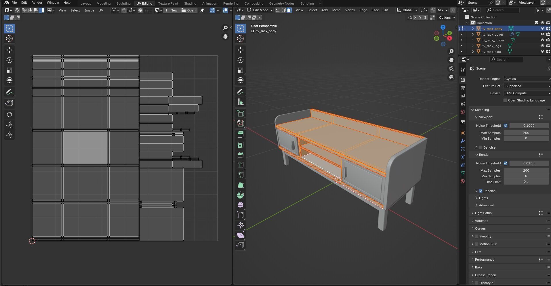 TV Rack CG7 3D model_13
