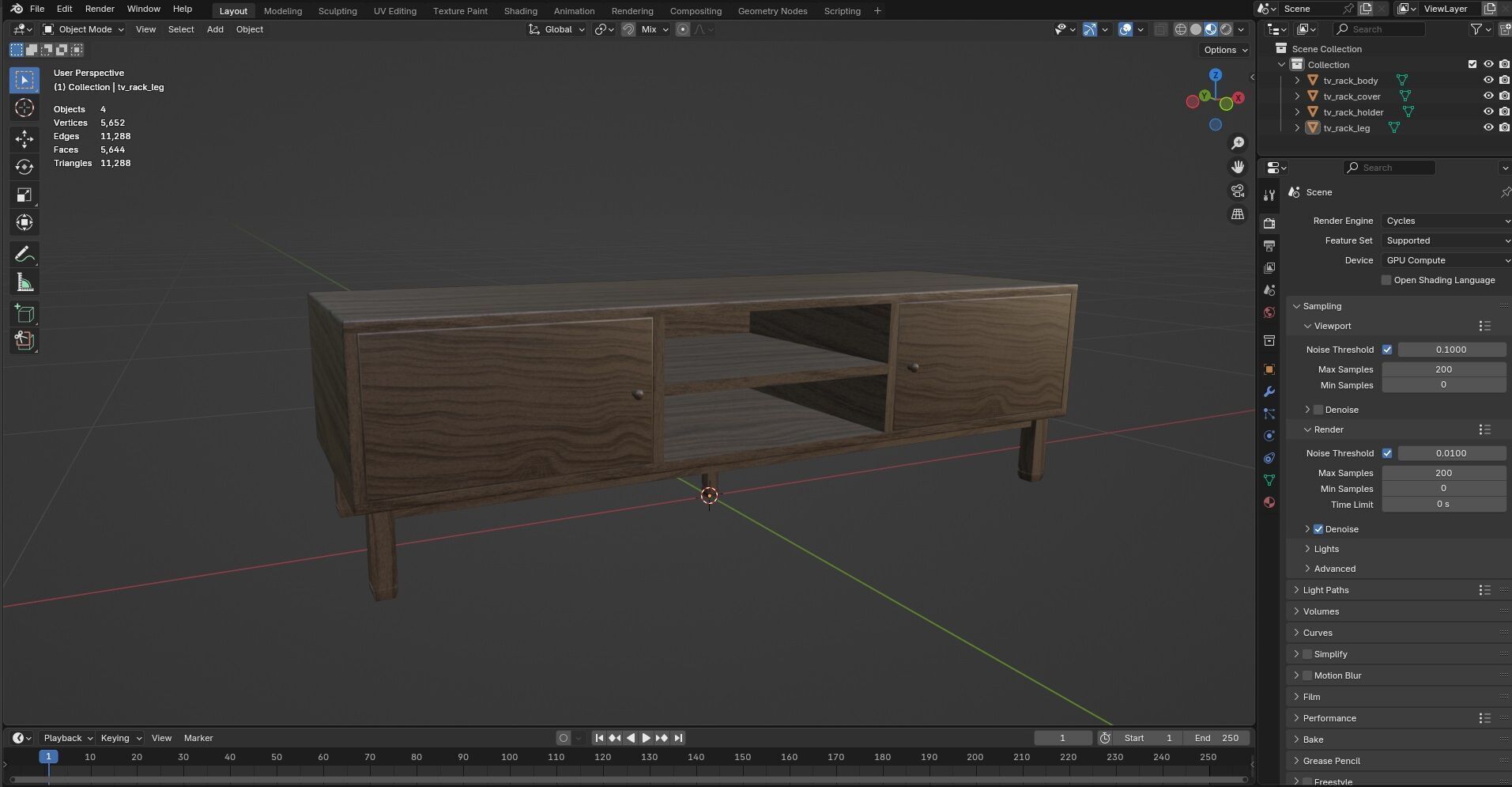 TV Rack CG9 3D model_12