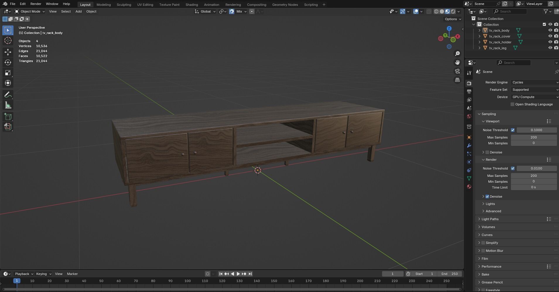 TV Rack CG10 3D model_12