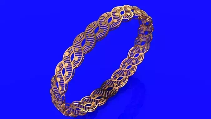 1110 Flowing Infinity Gold Bangle 60MM-8gm