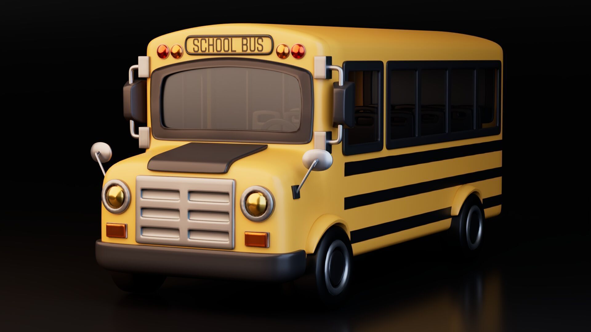 Low Poly School Bus Low-poly 3D model_1
