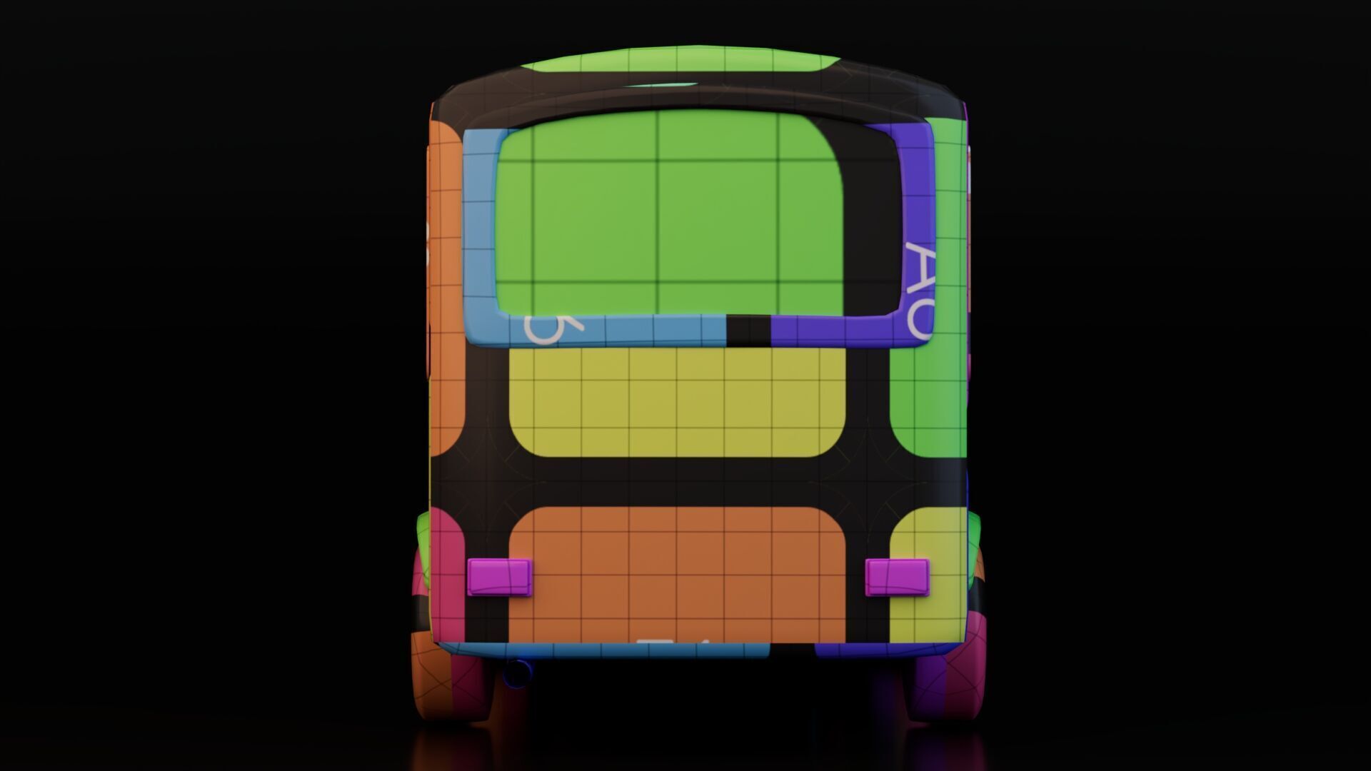 Low Poly School Bus Low-poly 3D model_15