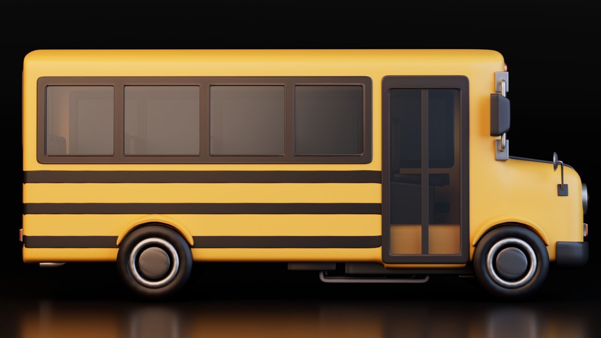 Low Poly School Bus Low-poly 3D model_5