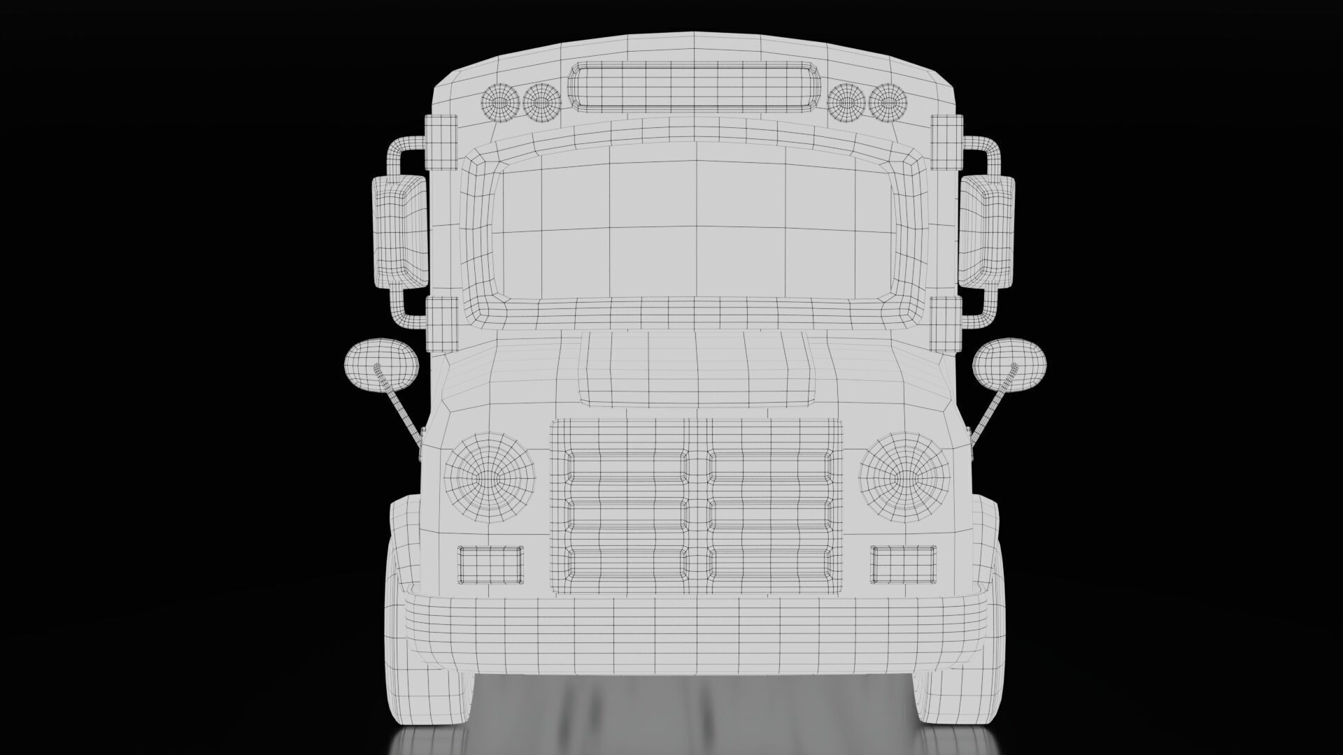 Low Poly School Bus Low-poly 3D model_8
