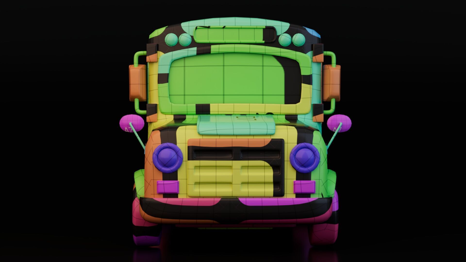 Low Poly School Bus Low-poly 3D model_13