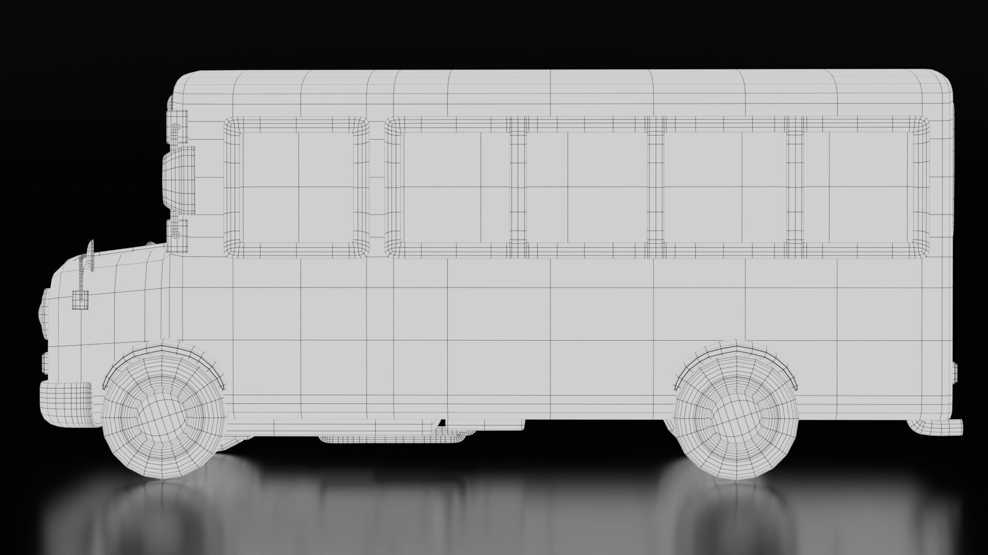 Low Poly School Bus Low-poly 3D model_9