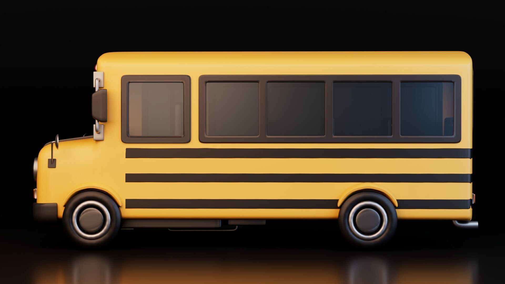 Low Poly School Bus Low-poly 3D model_3