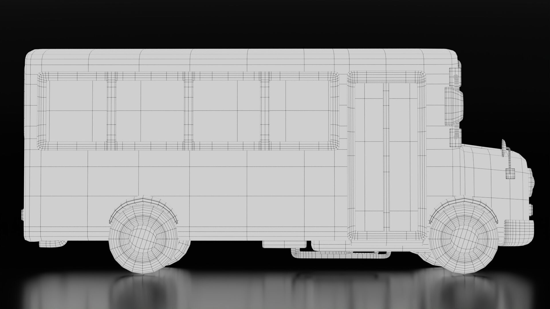 Low Poly School Bus Low-poly 3D model_11