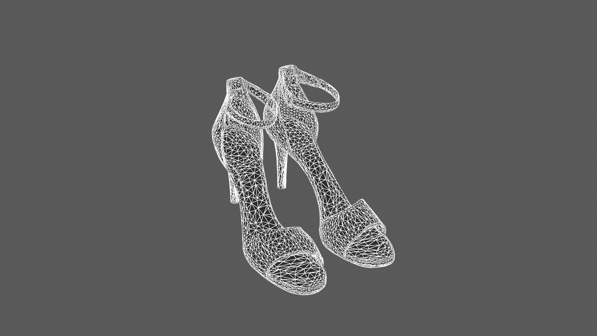 Elegant Pink High Heel Sandals 3D Model 3D model_7