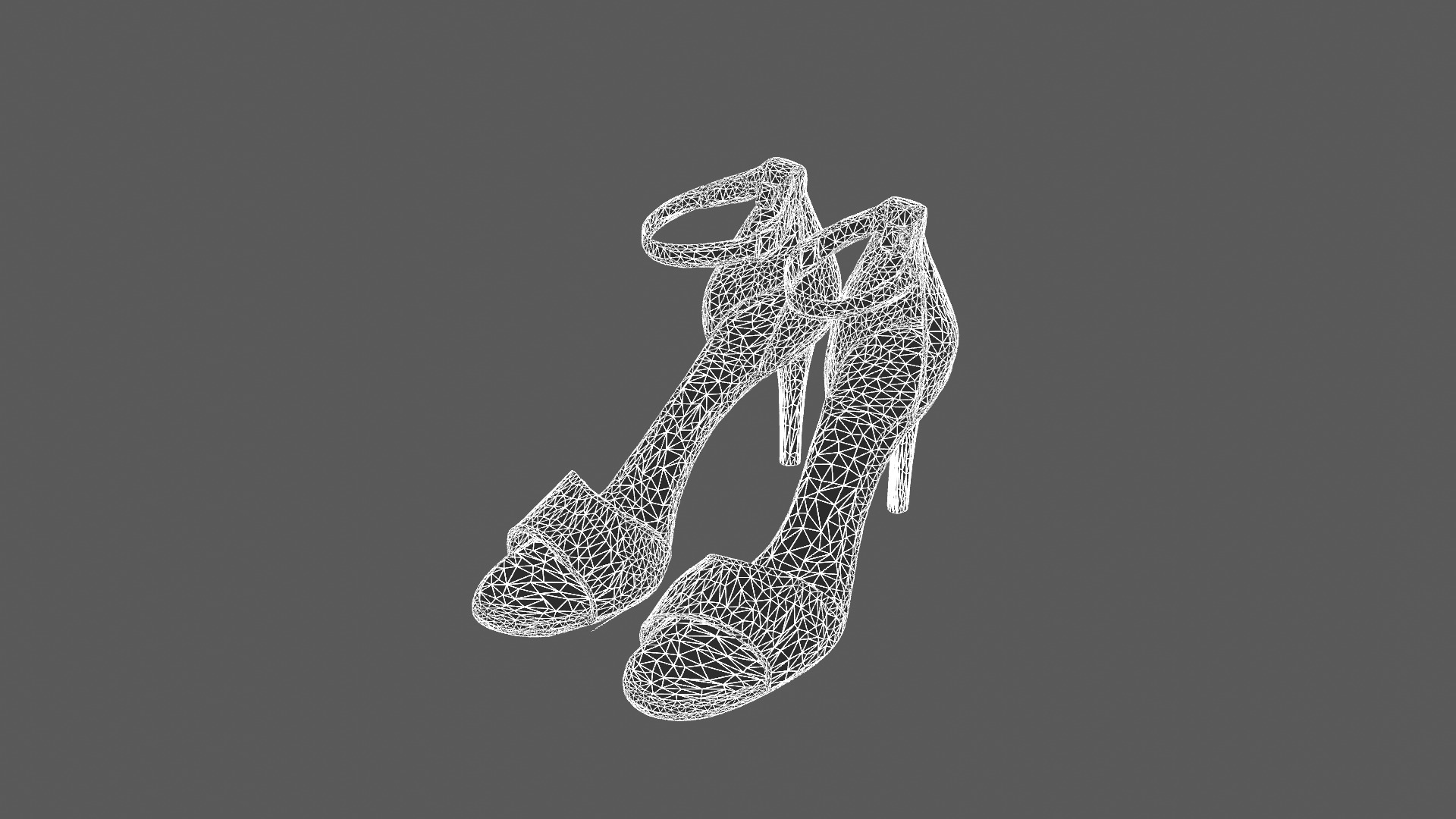 Elegant Pink High Heel Sandals 3D Model 3D model_8