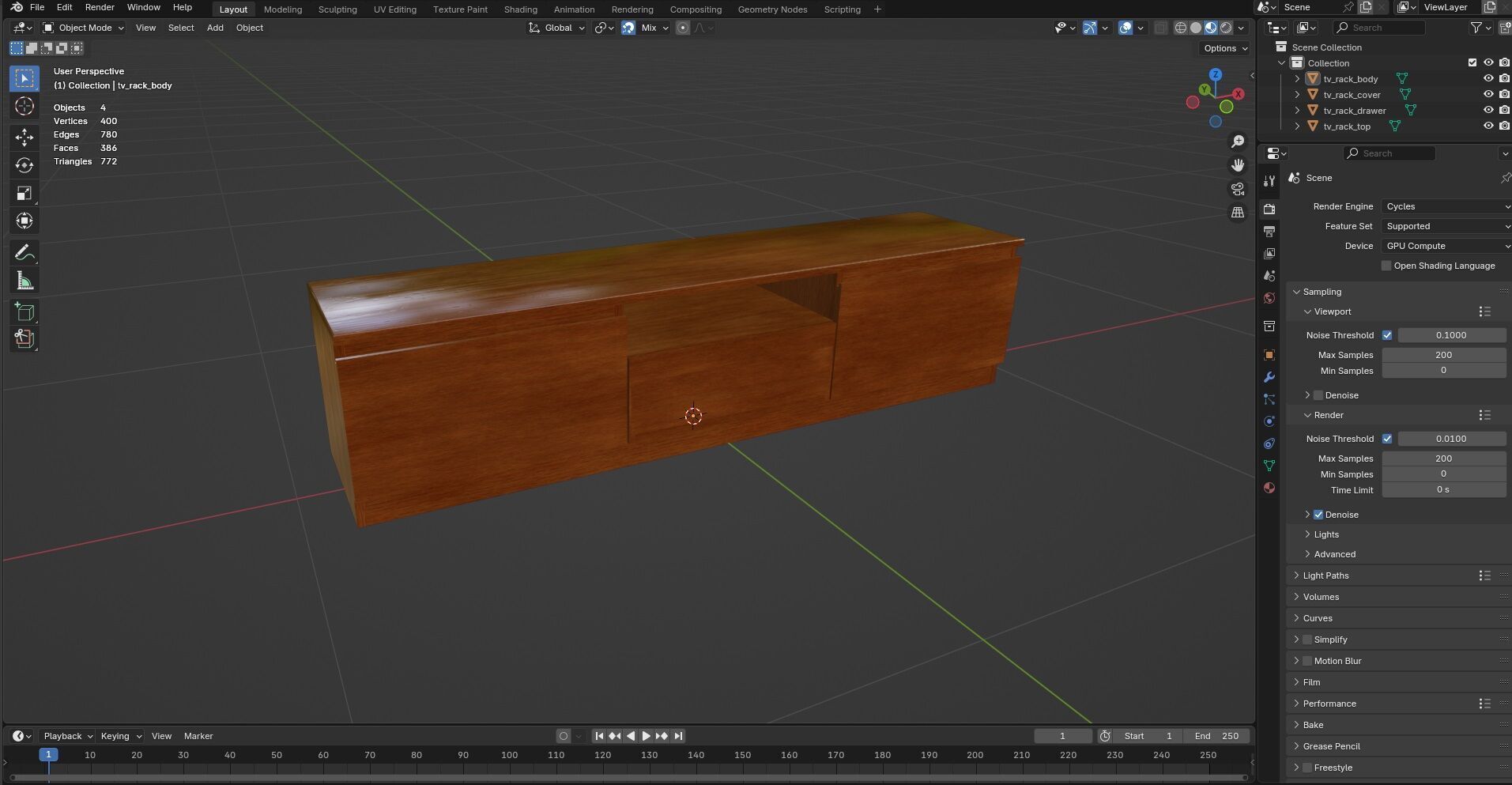 TV Rack CG11 3D model_12