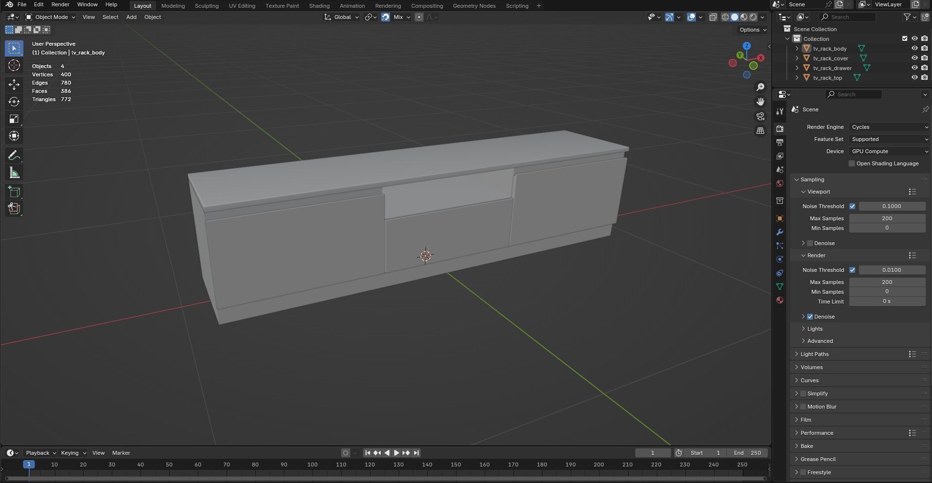 TV Rack CG11 3D model_11