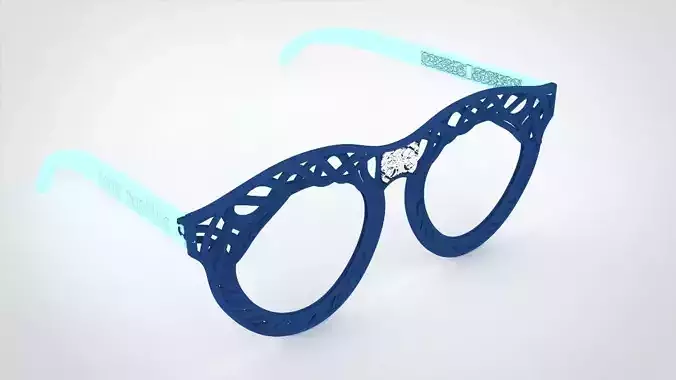 Decorative 3D Glasses Frame with Woven Pattern 3D print model