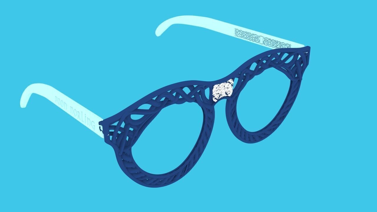 Decorative 3D Glasses Frame with Woven Pattern 3D print model_2