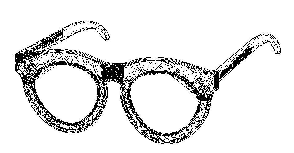 Decorative 3D Glasses Frame with Woven Pattern 3D print model_8