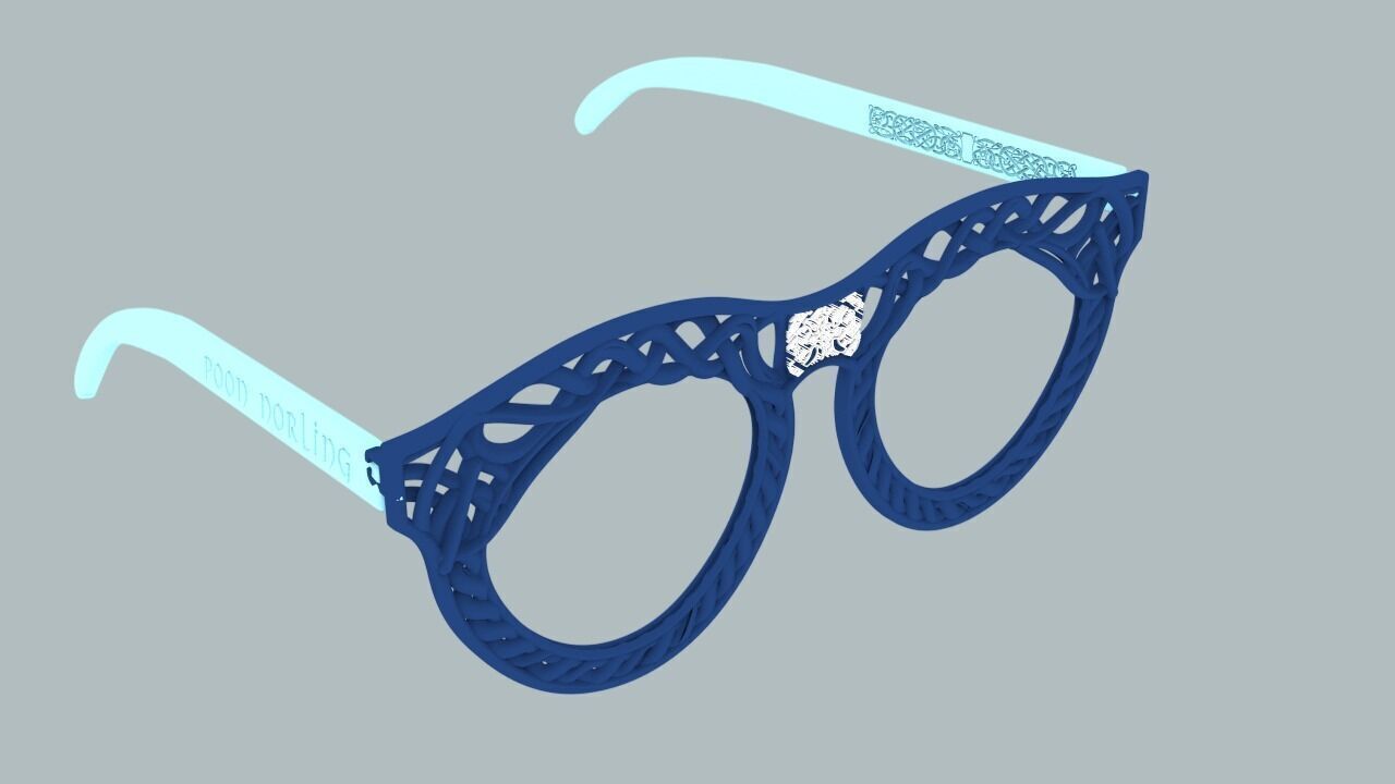 Decorative 3D Glasses Frame with Woven Pattern 3D print model_3