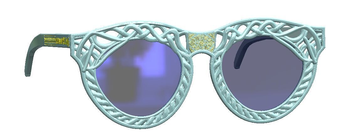 Decorative 3D Glasses Frame with Woven Pattern 3D print model_6