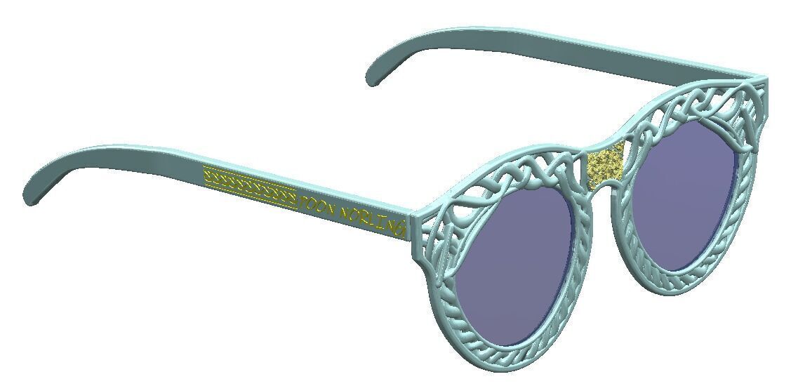 Decorative 3D Glasses Frame with Woven Pattern 3D print model_5