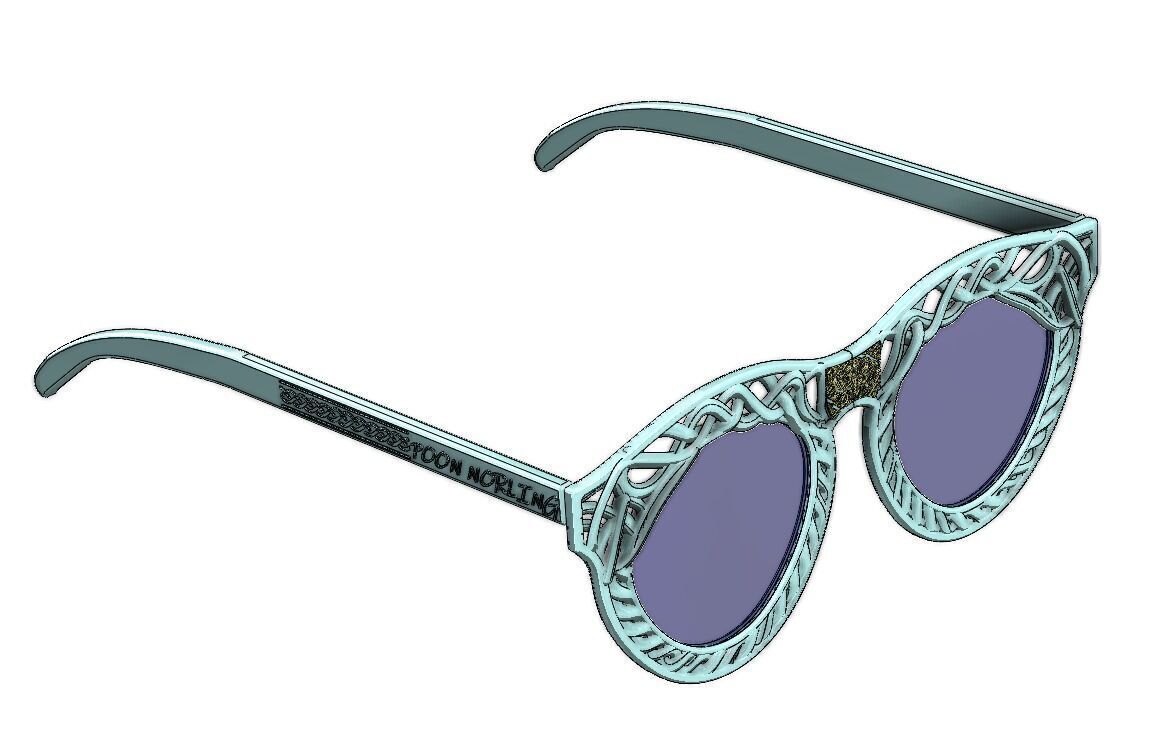 Decorative 3D Glasses Frame with Woven Pattern 3D print model_4