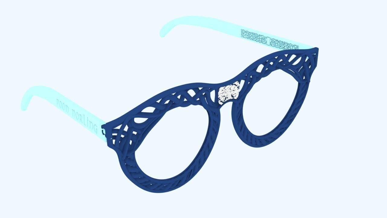 Decorative 3D Glasses Frame with Woven Pattern 3D print model_1
