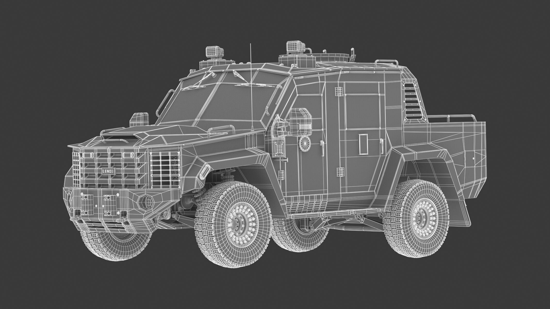 Lenco Bearcat X3 Armored Vehicle Low-poly 3D model_1