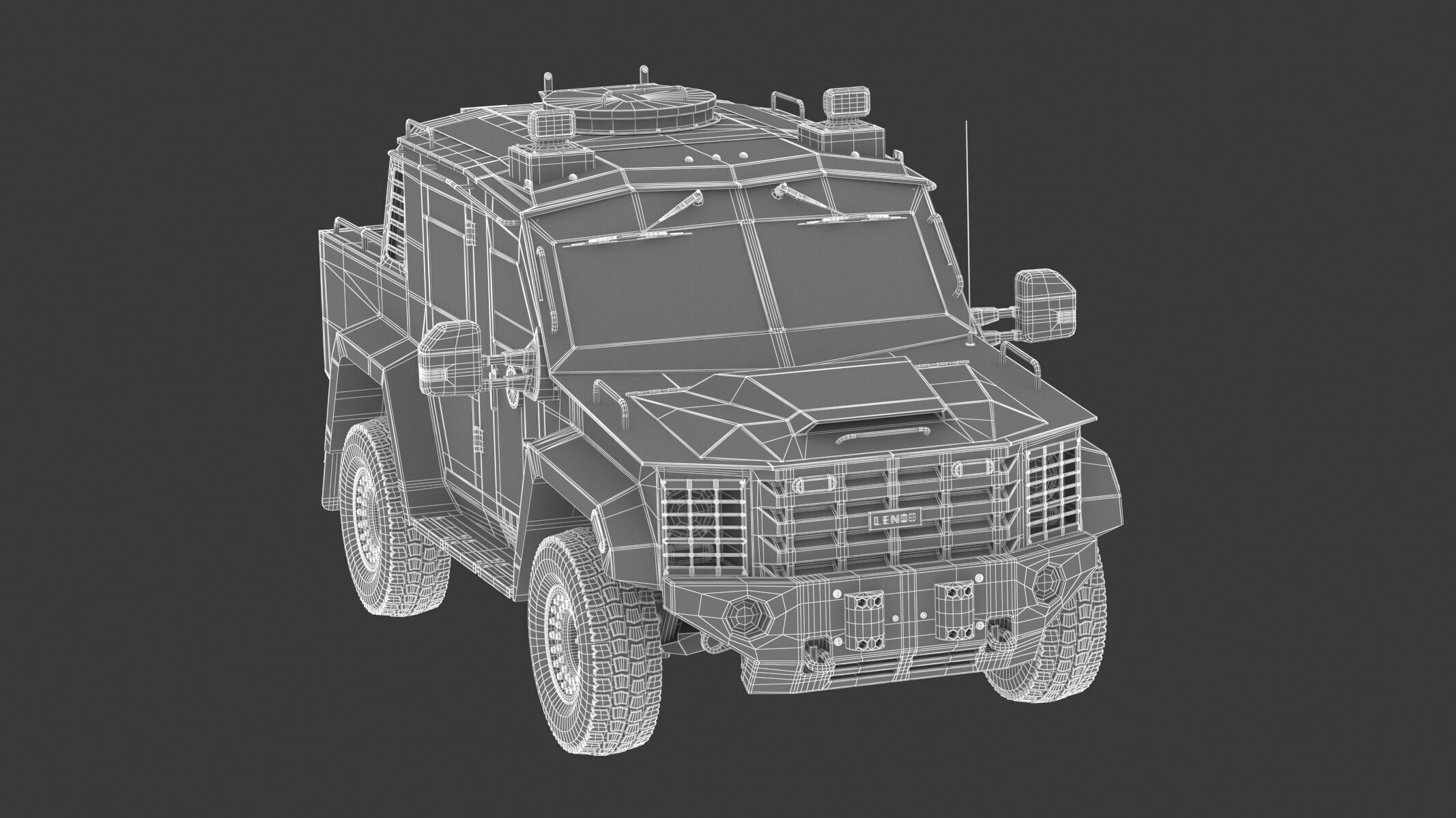 Lenco Bearcat X3 Armored Vehicle Low-poly 3D model_19