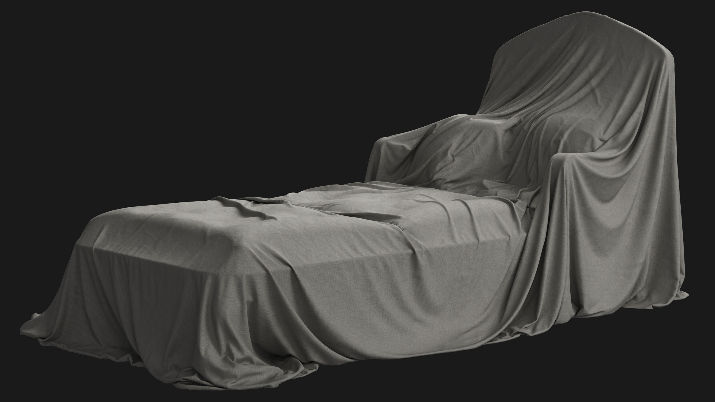 Covered Classic Sofa 06 3D model_4