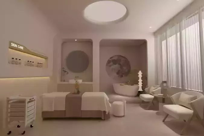 Modern beauty treatment room 3D model