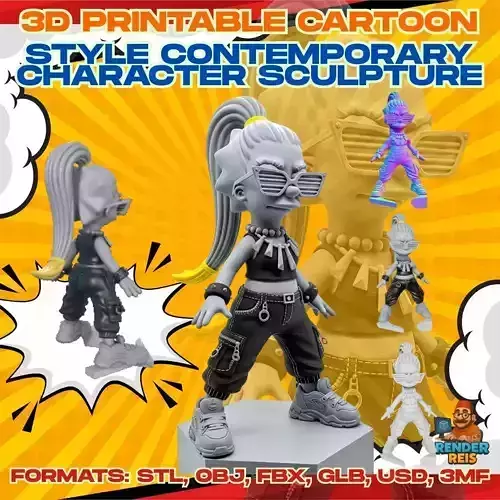 Punk Urban Girl Character Figure 