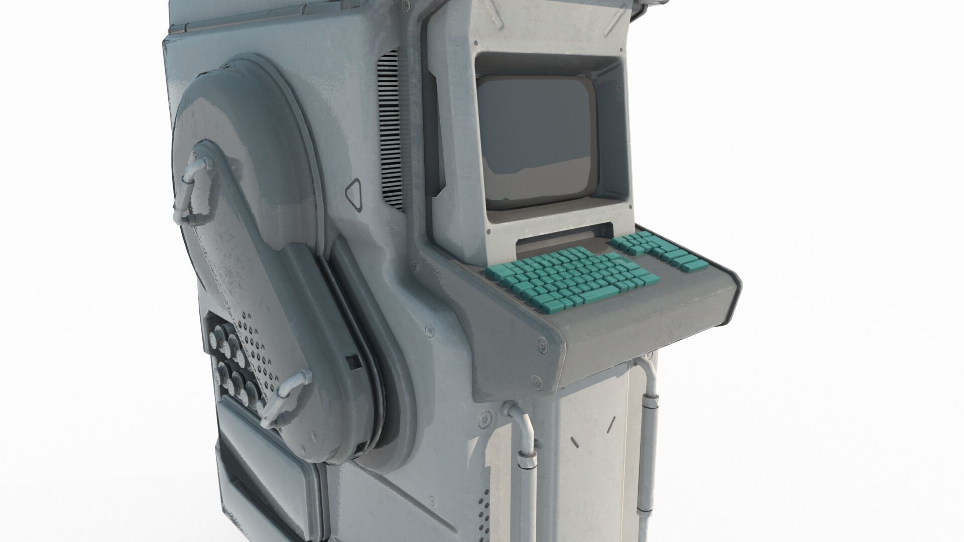 Future sci-fi equipment independent computer 3D model_3