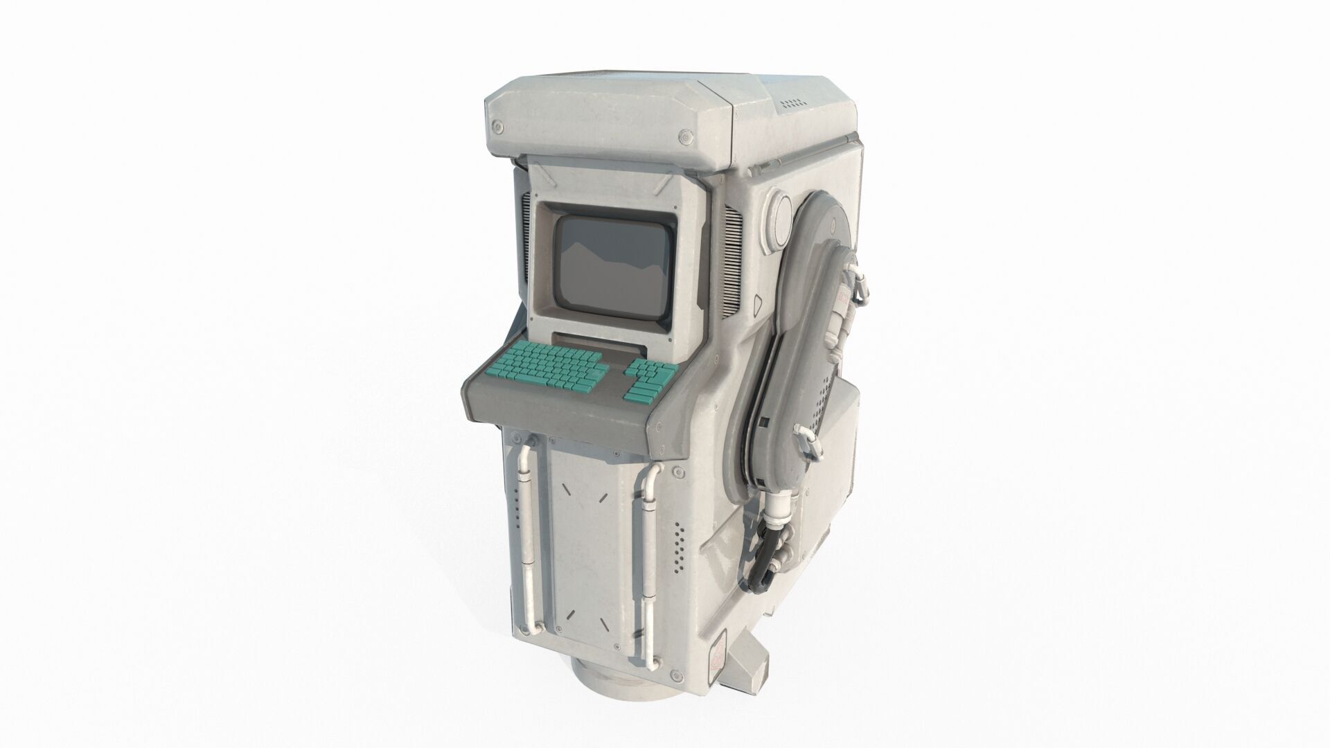 Future sci-fi equipment independent computer 3D model_2