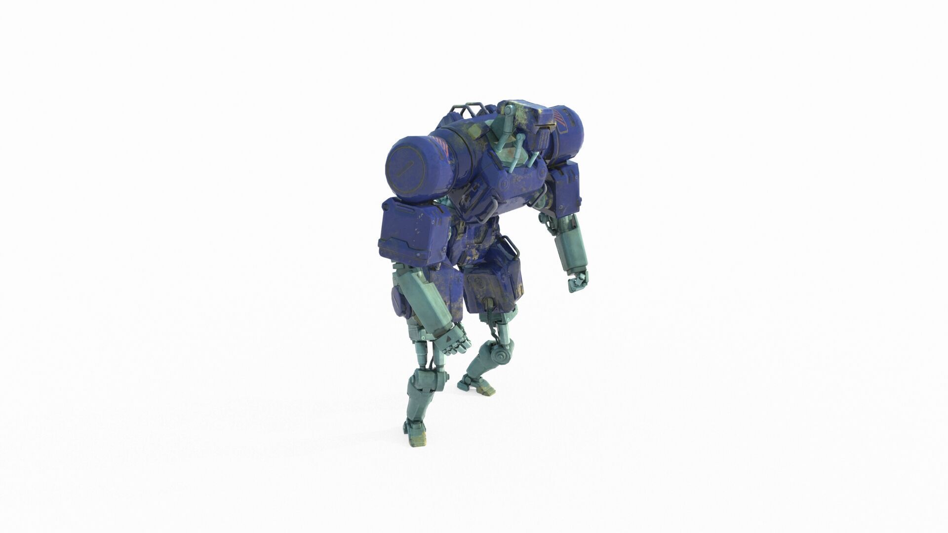 Future sci-fi guard robot 3D model_3