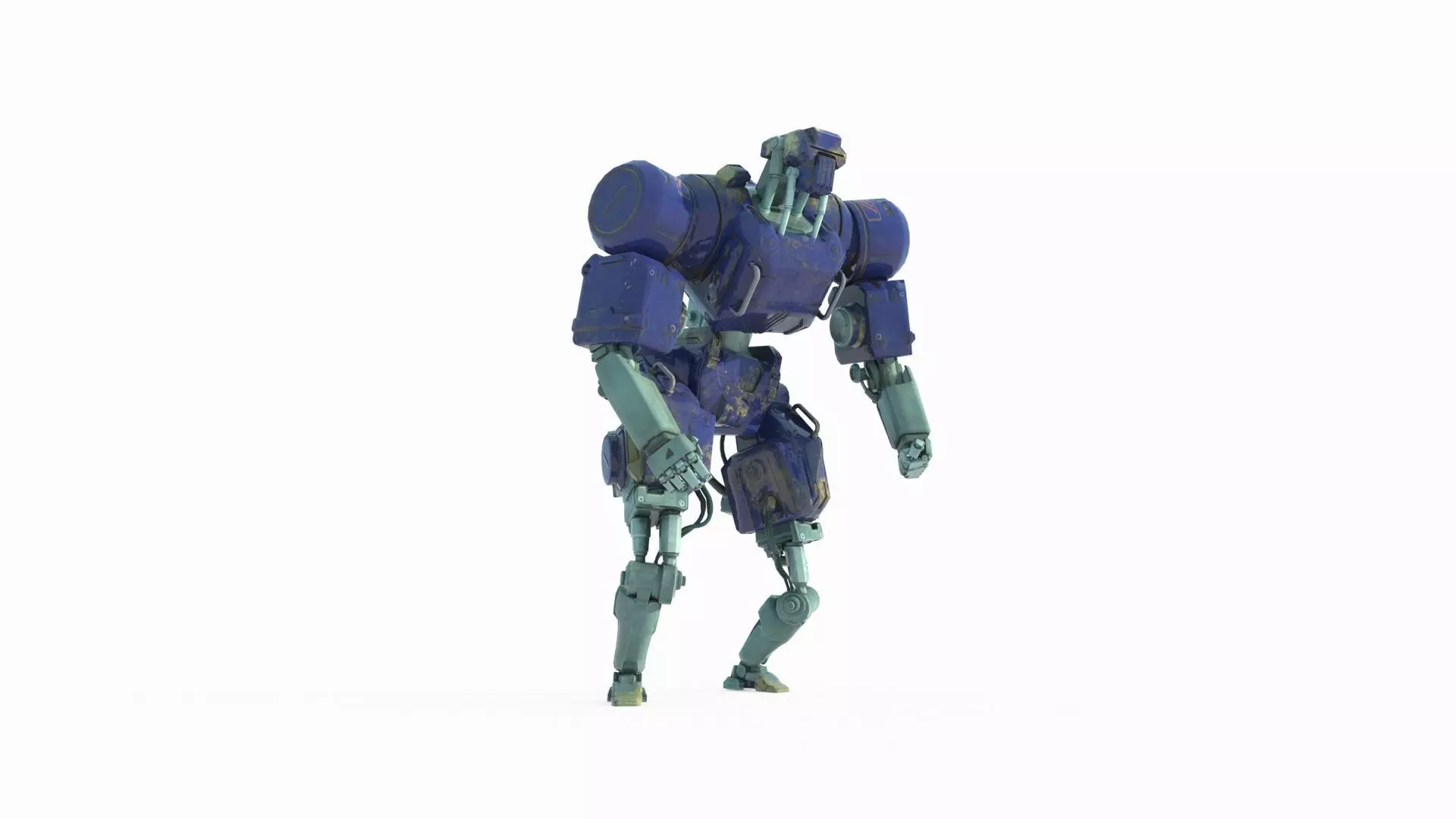 Future sci-fi guard robot 3D model_0