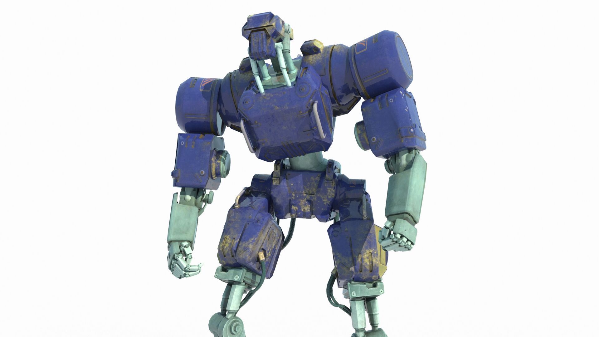 Future sci-fi guard robot 3D model_4