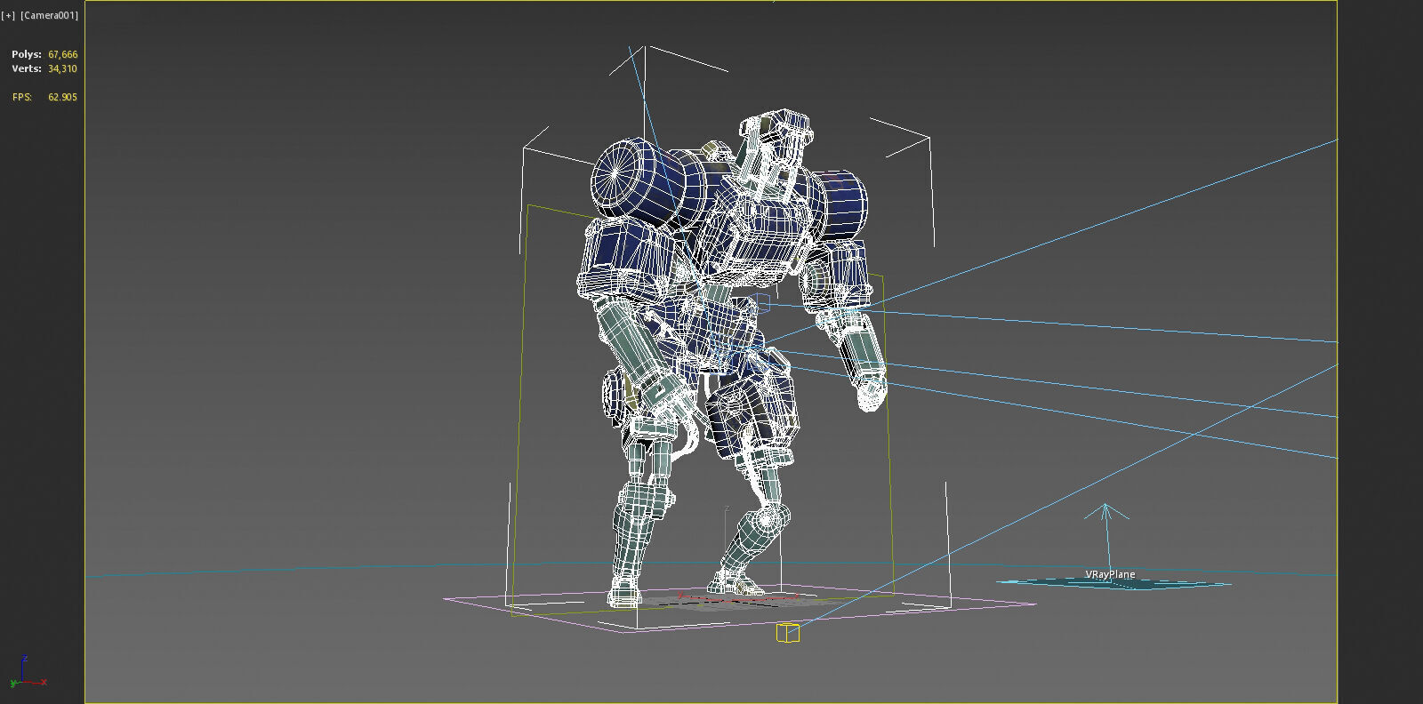 Future sci-fi guard robot 3D model_6