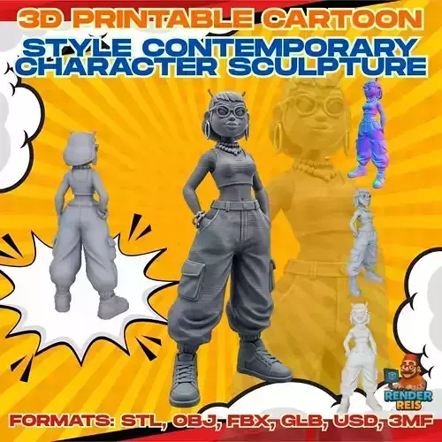 Confident Urban Girl Character Figure with 