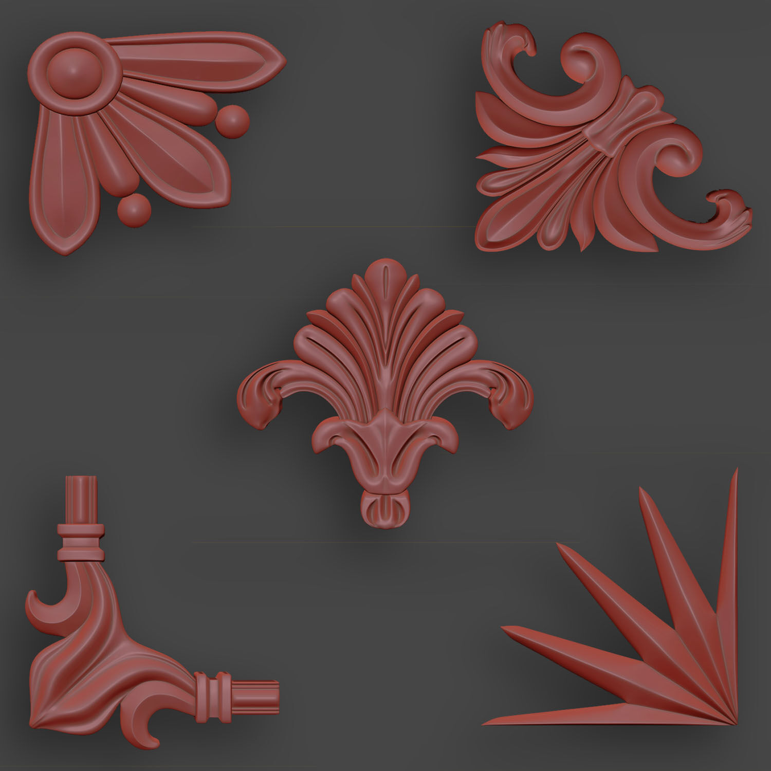 5 corners Ornamental Pack 2 3D model_18