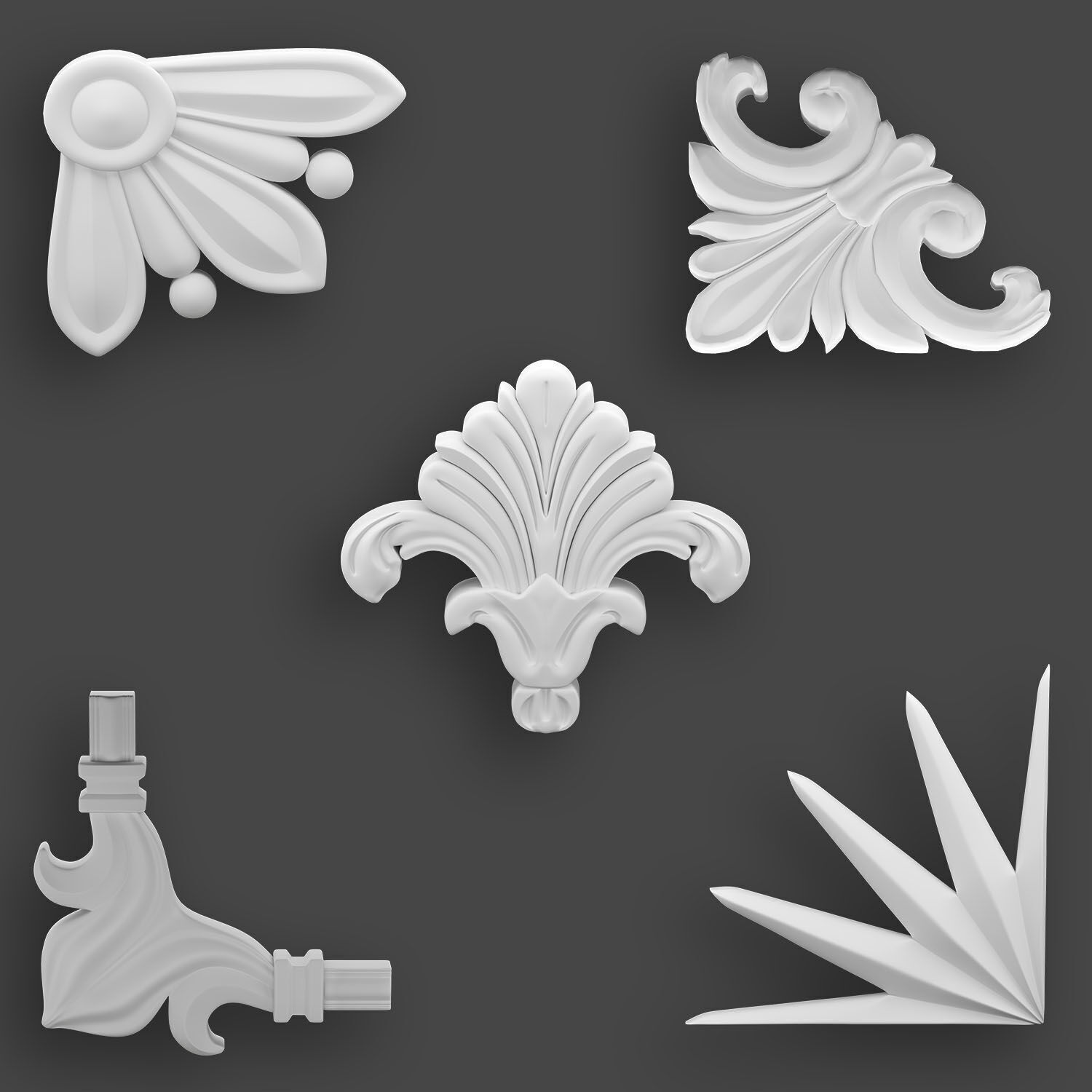 5 corners Ornamental Pack 2 3D model_24