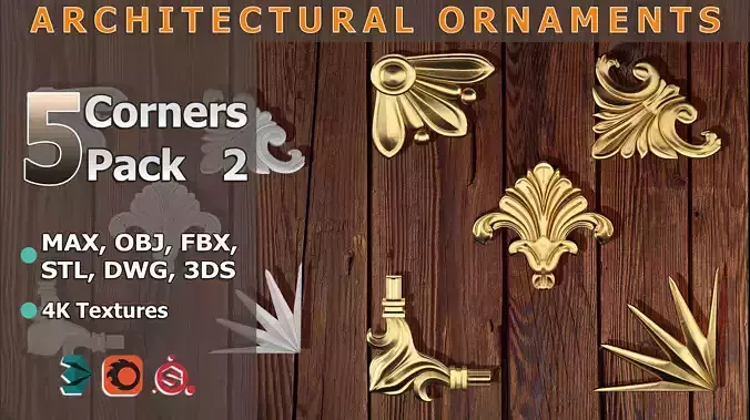 5 corners Ornamental Pack 2 3D model